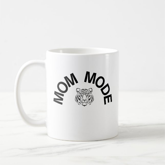 Mom Mode Mug – Fierce Tiger Design (Left)