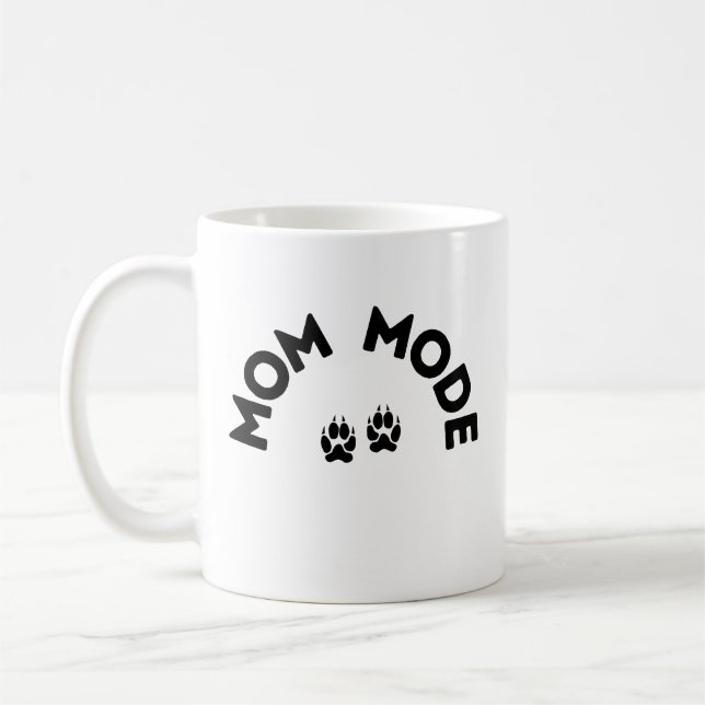 Mom Mode Mug – Paw Print Edition (Left)