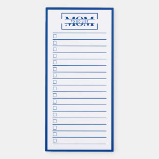 Mom Modern Blue Monogram To Do List Magnetic Notepad