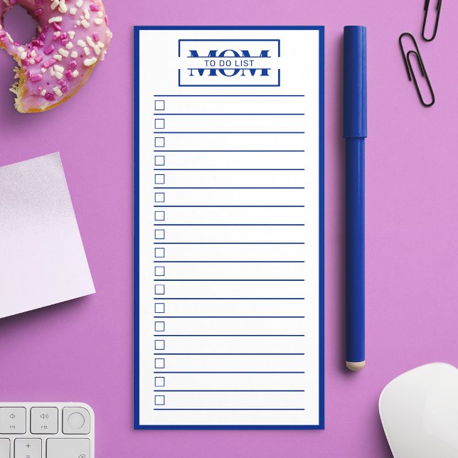 Mom Modern Blue Monogram To Do List  Magnetic Notepad (Mom Modern Blue Monogram To Do List Magnetic Notepad)