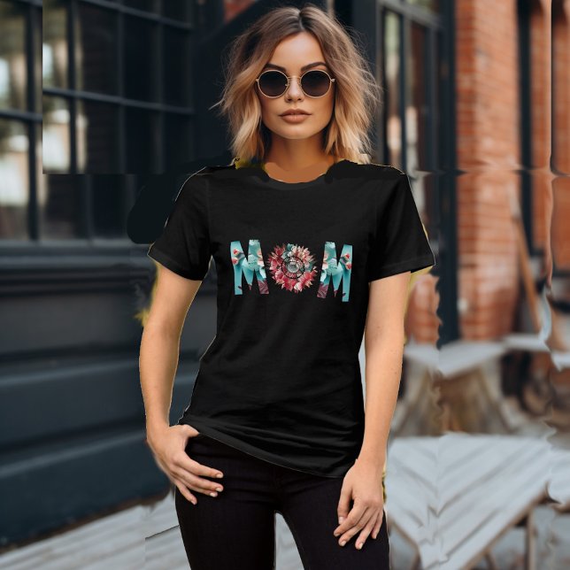 Mom Modern Sunflower Floral Bold Mother's Day Cute Tri-Blend Shirt (Mom Modern Sunflower Floral Bold Mother's Day Cute Tri-Blend Shirt)