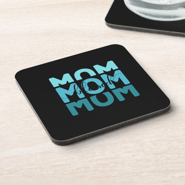 Mom Mom Mom Blessed  Beverage Coaster (Left Side)
