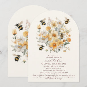 Mom Mom To Bee Wildflower Couples Baby Shower Invitation
