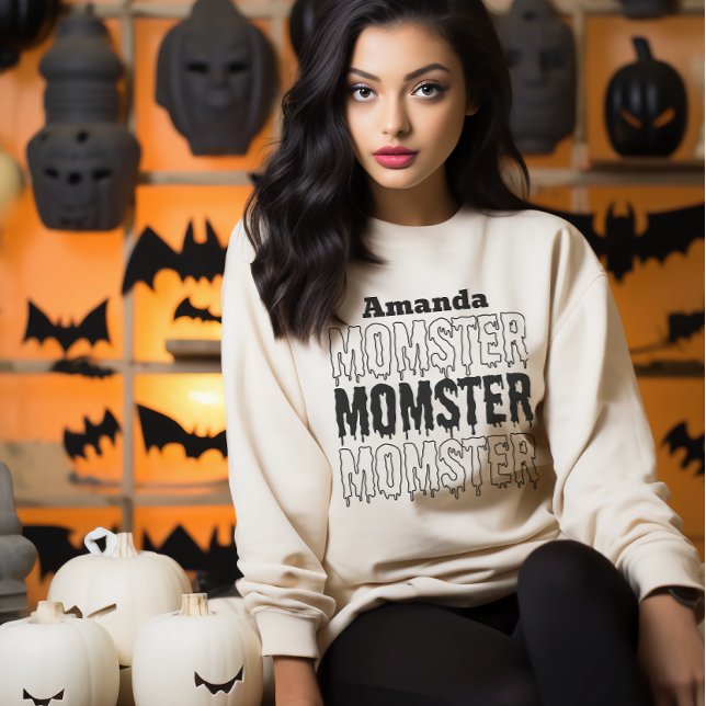 Mom Momster Halloween fall spooky season Sweatshirt (Mom Momster Halloween fall spooky season Sweatshirt)