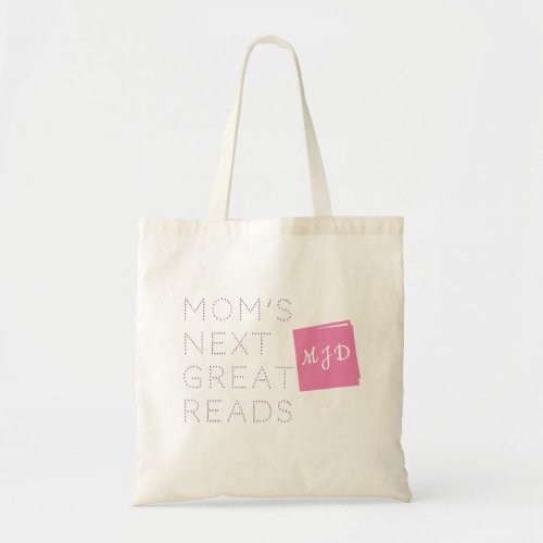 Mom Monogramed Library Bookstore Book Tote Bag