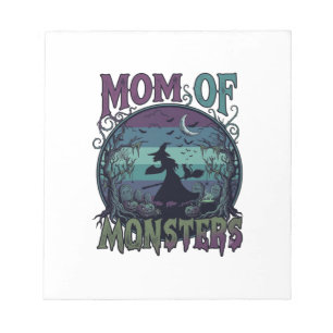 Mom Monsters Halloween Witch Moon Pumpkins Graveya Notepad
