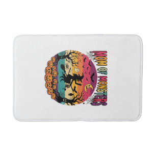 Mom Monsters Halloween Witch Pumpkins Bats_1 Bath Mat