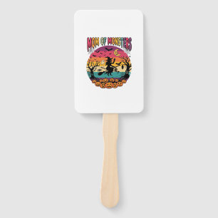 Mom Monsters Halloween Witch Pumpkins Bats_1 Hand Fan