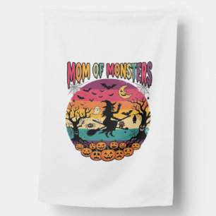 Mom Monsters Halloween Witch Pumpkins Bats_1 House Flag