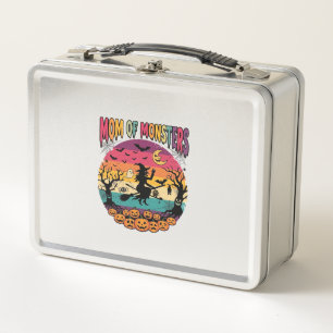 Mom Monsters Halloween Witch Pumpkins Bats_1 Metal Lunch Box