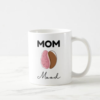 Mom Mood Coffee Brain Minimalist Design Mug