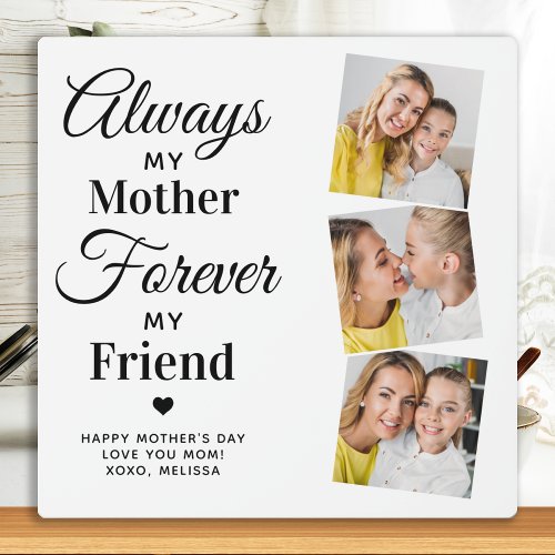 Mom Mother Daughter Quote Personalized 3 Photo Plaque
