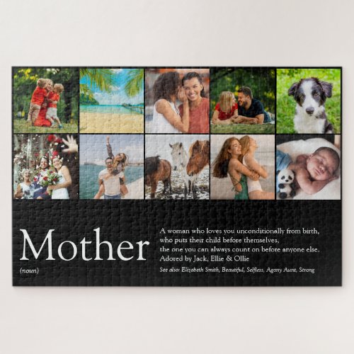 Mom Mother Definition Family Photo Collage Jigsaw Puzzle