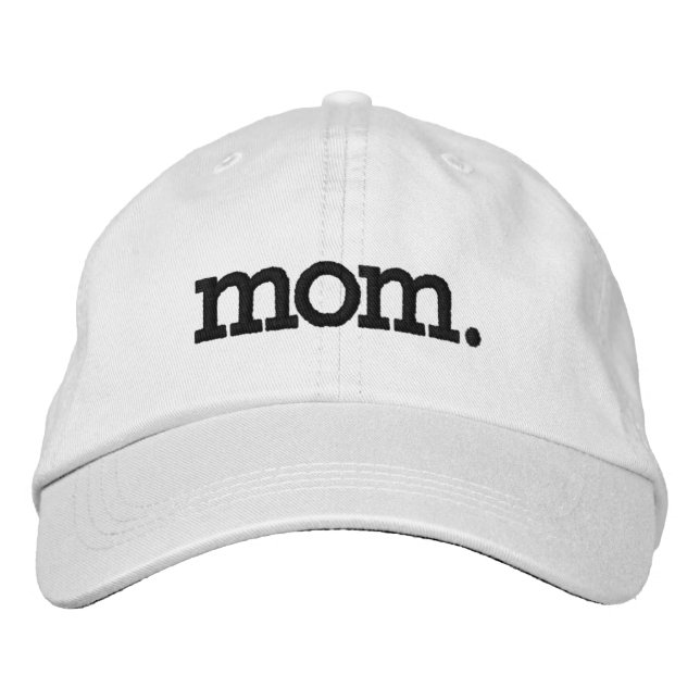 Mom Mother Mommy Black Embroidered Baseball Cap (Front)