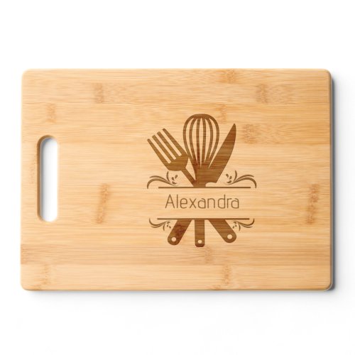 Mom Mother Monogrammed with name custom  Cutting Board
