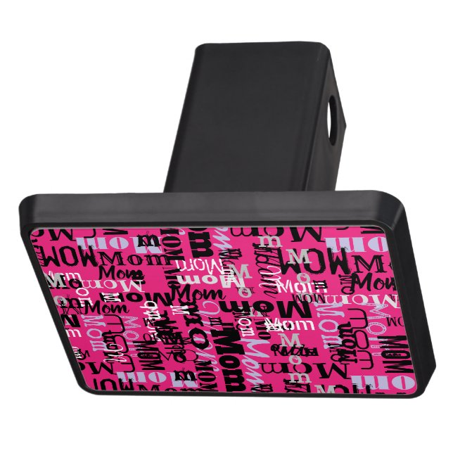 MOM MOTHER Mothers Day Gift Custom Pink Trailer Hitch Cover (Top)