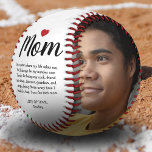 Mom Mother Photo Baseball<br><div class="desc">Take a grand-slam swing at gift-giving with our Personalized Baseball gift. This unique memento features the heartfelt word 'Mom' in elegant script, accompanied by a customizable adorable paragraph lauding your mom's greatness. Plus, there's room for not just one, but TWO photos of your choosing, making it a gift she'll treasure....</div>