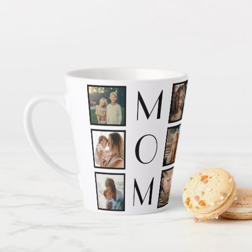 Mom Motherâs Day Family 6 Photo Collage Latte Latte Mug