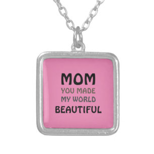 MOM, MOTHER, WOMEN, BIRTHDAY, GIFT, LOVE SILVER PLATED NECKLACE