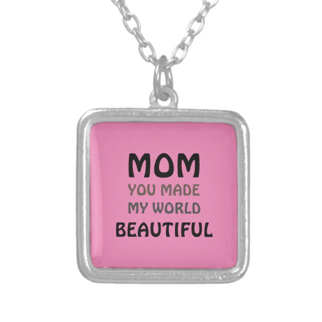MOM, MOTHER, WOMEN, BIRTHDAY, GIFT, LOVE SILVER PLATED NECKLACE (Front)