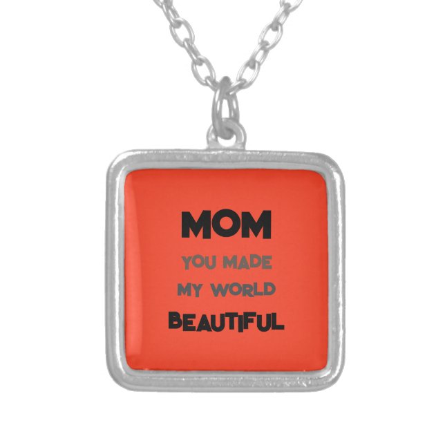 MOM, MOTHER, WOMEN, BIRTHDAY, GIFT  SILVER PLATED NECKLACE (Front)