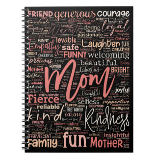 Mom Mother Word Cloud Spiral Notebook