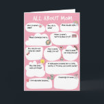 MOM Mother's Birthday Day Questionnaire Card<br><div class="desc">MOM Mother's Birthday Day Questionnaire Card,  Fill In The Blanks Interview for mother's day,  mom,  mommy,  mum,  mummy</div>