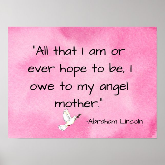Mom Mother's Day Abraham Lincoln Quote Poster (Front)