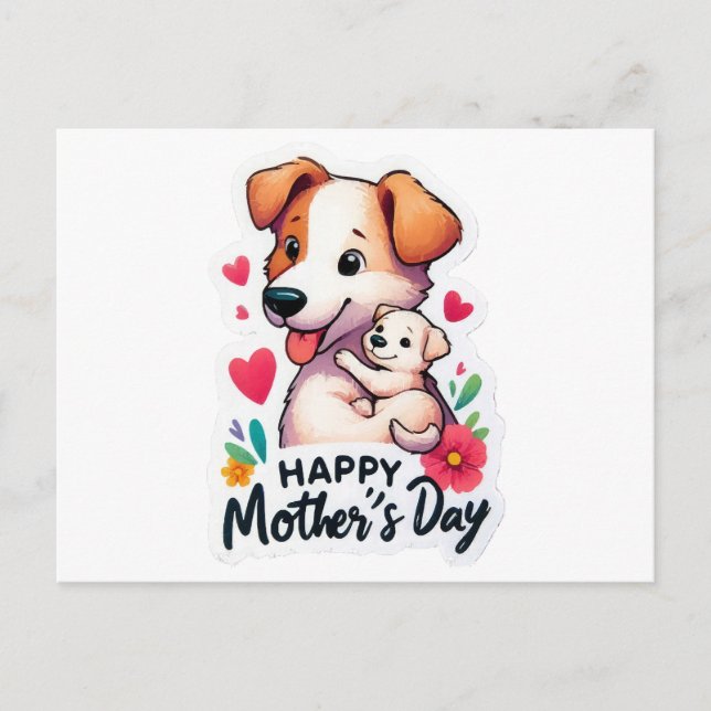 Mom Mothers Day Animal dog Holiday Postcard (Front)