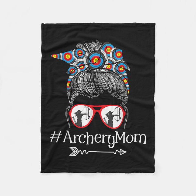 Mom - Mothers Day Bowhunter Archer Bowman Bows  Fleece Blanket (Front)