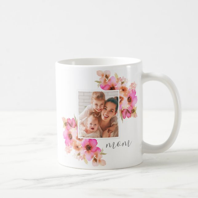 Mom Mother's Day Floral Photo Coffee Mug (Right)