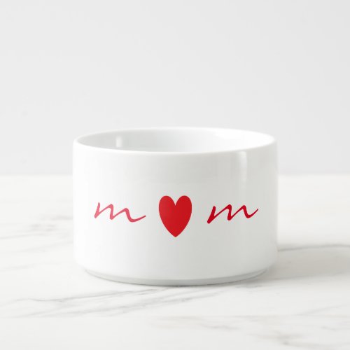 Mom Mothers Day Gifts Cute Red Heart White Classy Bowl