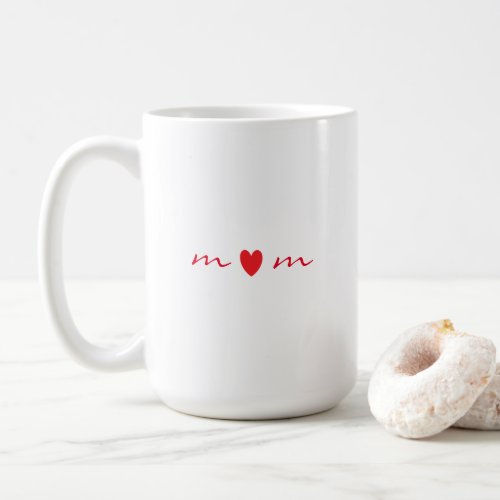 Mom Mothers Day Gifts Cute Red Heart White Classy Coffee Mug