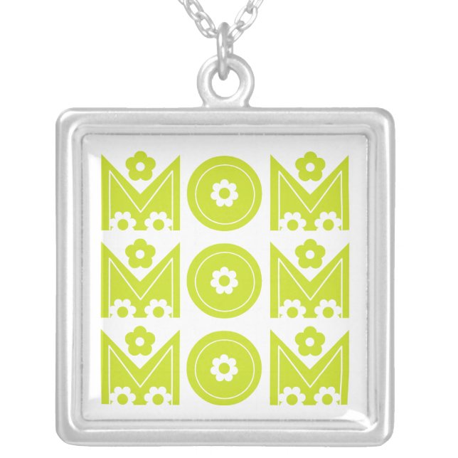 Mom Mother's Day  lime text design custom necklace (Front)