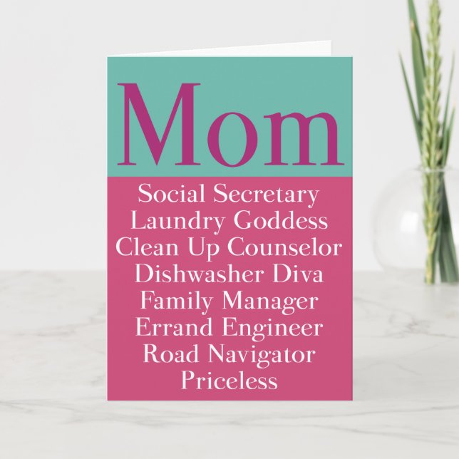 Mom - Mother's Day or Birthday Card (Front)