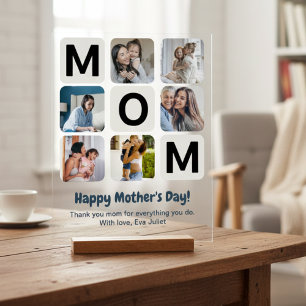 Mom Mother's Day Photo Collage Acrylic Sign