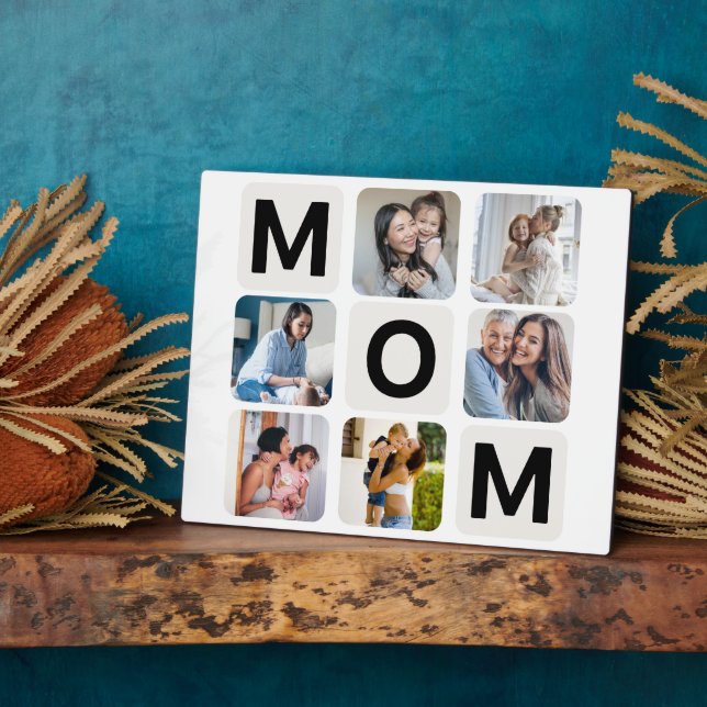 Mom Mother's Day Photo Collage Plaque (Side)