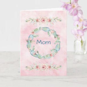 Mom Mother's Day Watercolor Cactus Card