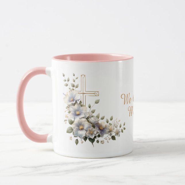 Mom, Mum, Nana, Grandma Elegant Floral Frosted Mug (Left)