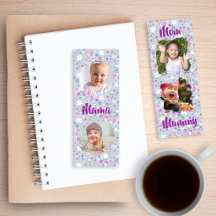 Mom, Mummy, Mama Four Photos Blue Floral
