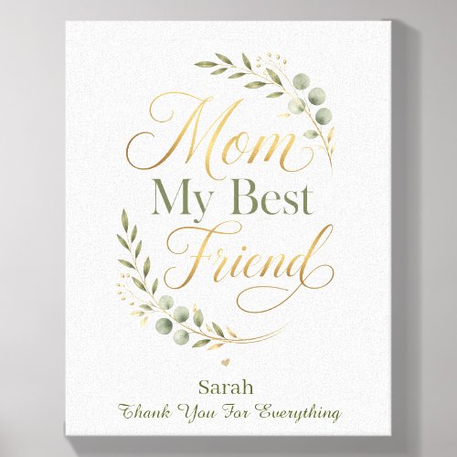 Mom My Best Friend Thank You Canvas Photo Tile
