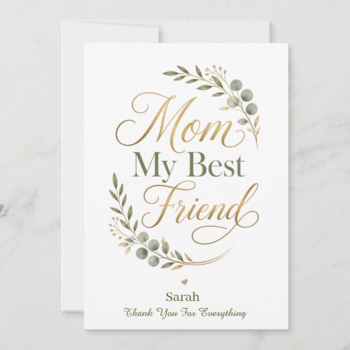 Mom My Best Friend Thank You Card