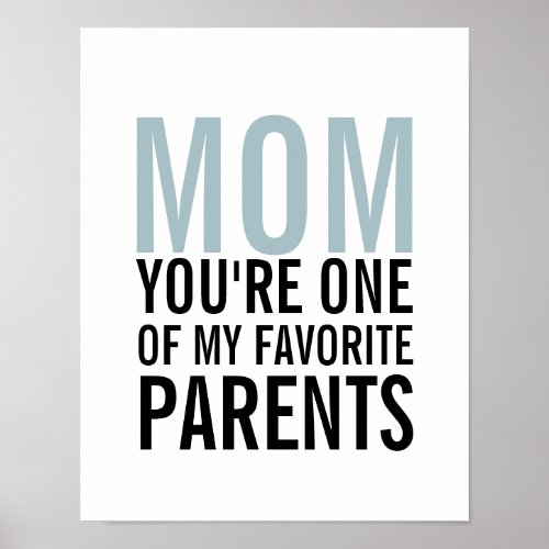 Mom My Favorite Parent Mothers Day Poster