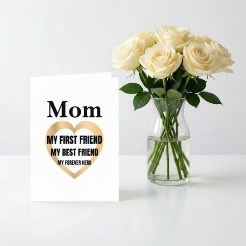 Mom My First Friend Personalized Gift Letterpress Thank You Card