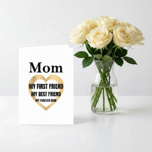 Mom My First Friend Personalized Gift Thank You Card
