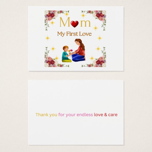 Mom – My First Love | Mother’s Day Greeting Card (Front & Back)