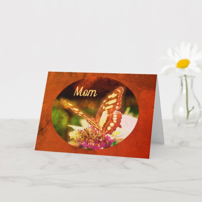Mom My Hero Butterfly Birthday Card (Small Plant)