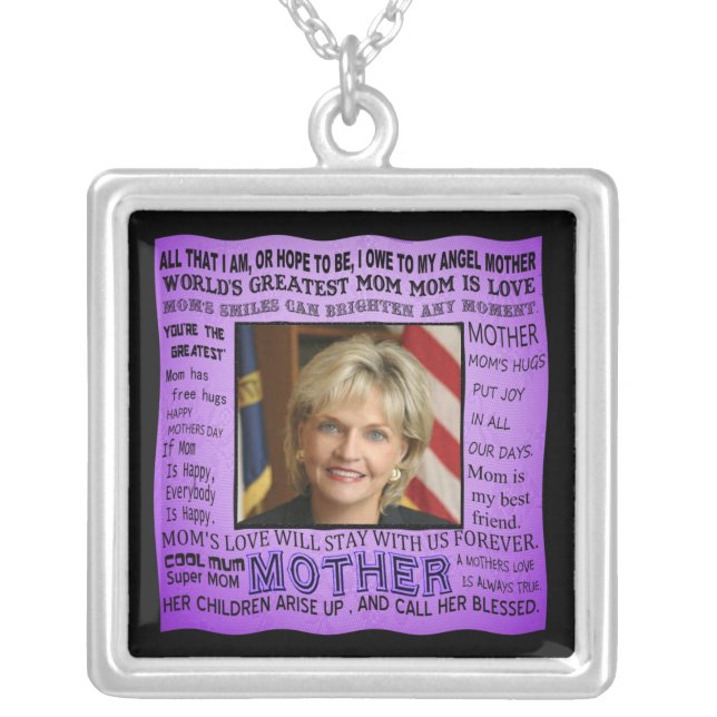 MOM -NECKLACE.. SILVER PLATED NECKLACE (Front)