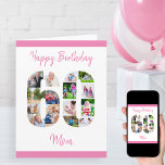 Mom Number 60 Photo Collage Big 60th Birthday Card<br><div class="desc">Personalize this big 60th birthday card with up to 15 different photographs. Designed for Mom (although Mom can be edited to a name or whatever you want), the number 60 photo collage is a thoughtful way to give a birthday card with a unique and special quality. The template is set...</div>