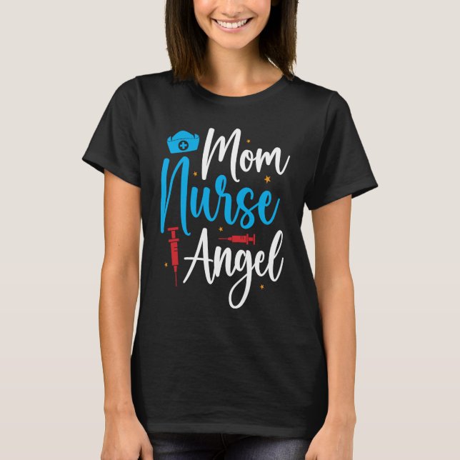 Mom Nurse Angel Mommy and daughter T-Shirt (Front)